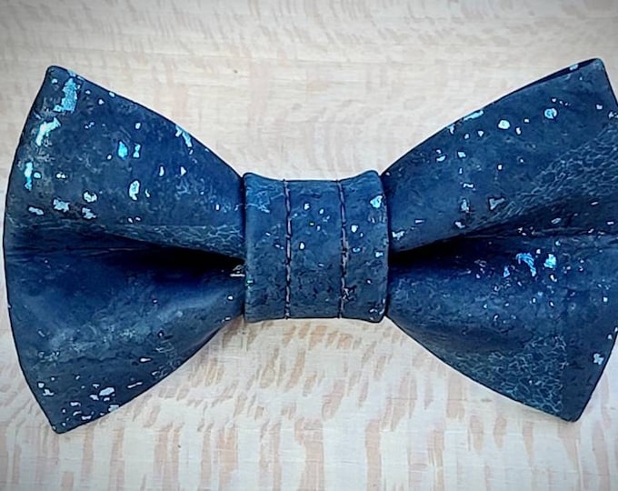 100% Cork Bow Ties with adjustable elastic neck strap - Adult size.