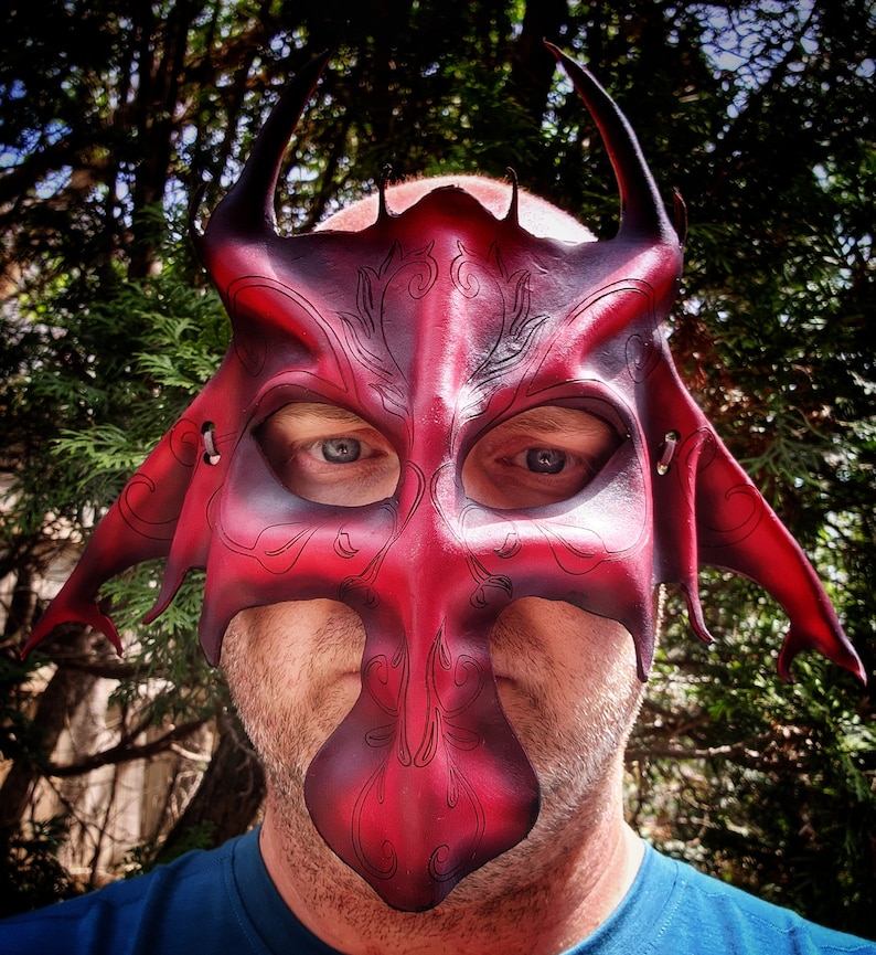 Adult Size Leather Dragon Mask Pattern Digital SVG File - Etsy