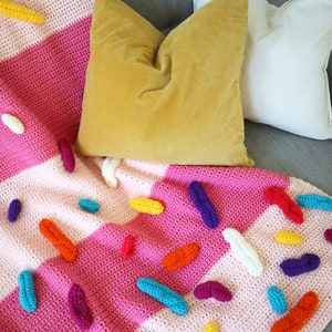 Birthday Cake Blanket Crochet Pattern, Easy Crochet Blanket, PDF Digital Download, Crochet Throw, Easy Afghan Pattern
