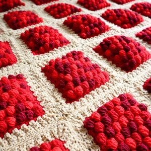 Cherry Pie Crochet Pattern, Intermediate Blanket Pattern, PDF Digital Download, Crochet Throw, Crochet Afghan Pattern