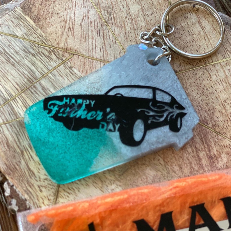 Custom Resin Keychain with Cricut Design Decal Etsy