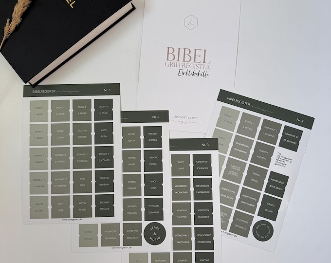 Bibel Registerkarten - 5 Bögen Selbstklebend Für Studienbibeln