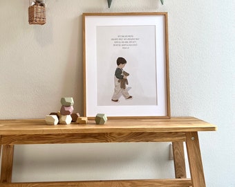 Poster | Junge mit Teddy
