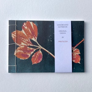 Handgebundenes A6 Notizbuch mit bedrucktem Cover