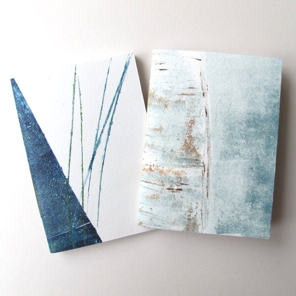 Set of 2 handmade mini notebooks using original artwork