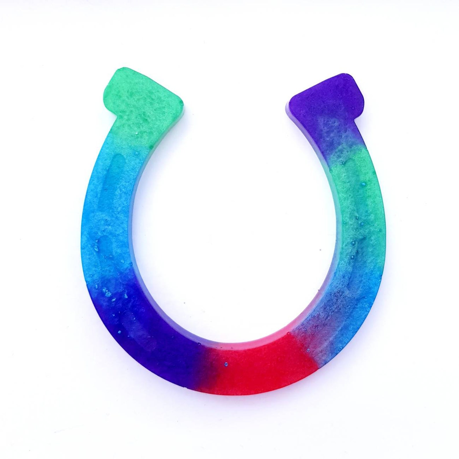 Rainbow Horse Shoe/ Zapato de caballo de resina / Zapato de Etsy