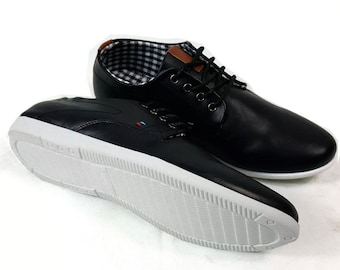 Men’s Smart Casual Black Faux Leather Lace Up Formal Shoes Size 8 - 12
