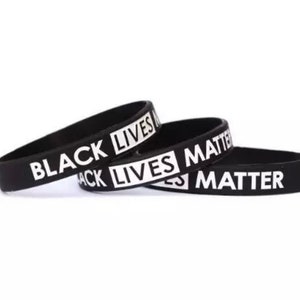 Black Lives Matter Silicone Wristbands Antiracism Unisex Arm Bands Bracelets image 3