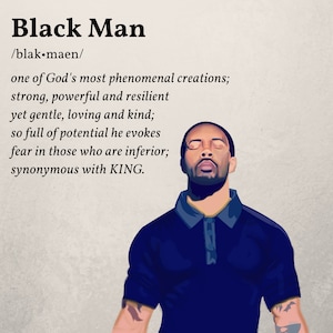 Definition of a Black Man- African American Wall Art, Black Art, Canvas Wall Art, Prints Wall Art