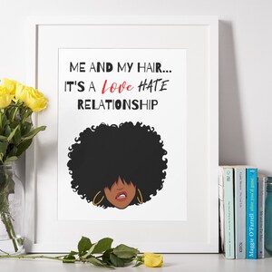 Black Woman Natural Hair, African American Wall Art, Black Art, Black Girl Magic, Prints Wall Art