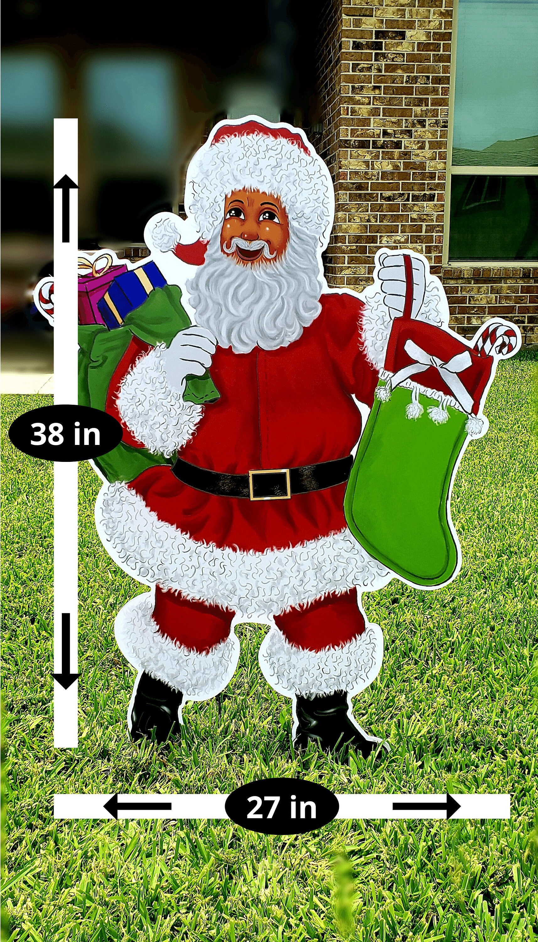Outdoor Christmas Decorations Black Santa