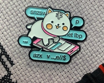 TEXTING CAT Funny and Cute Needle Minder for needlecraft, embroidery, cross stitch - needleminder