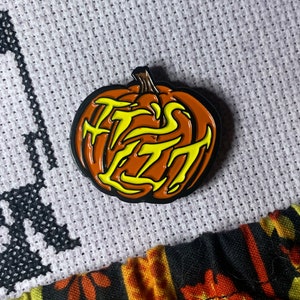 IT&#39;S LIT Halloween Pumpkin Jack O&#39;Lantern Funny Needle Minder for needlecraft, embroidery, cross stitch - needleminder