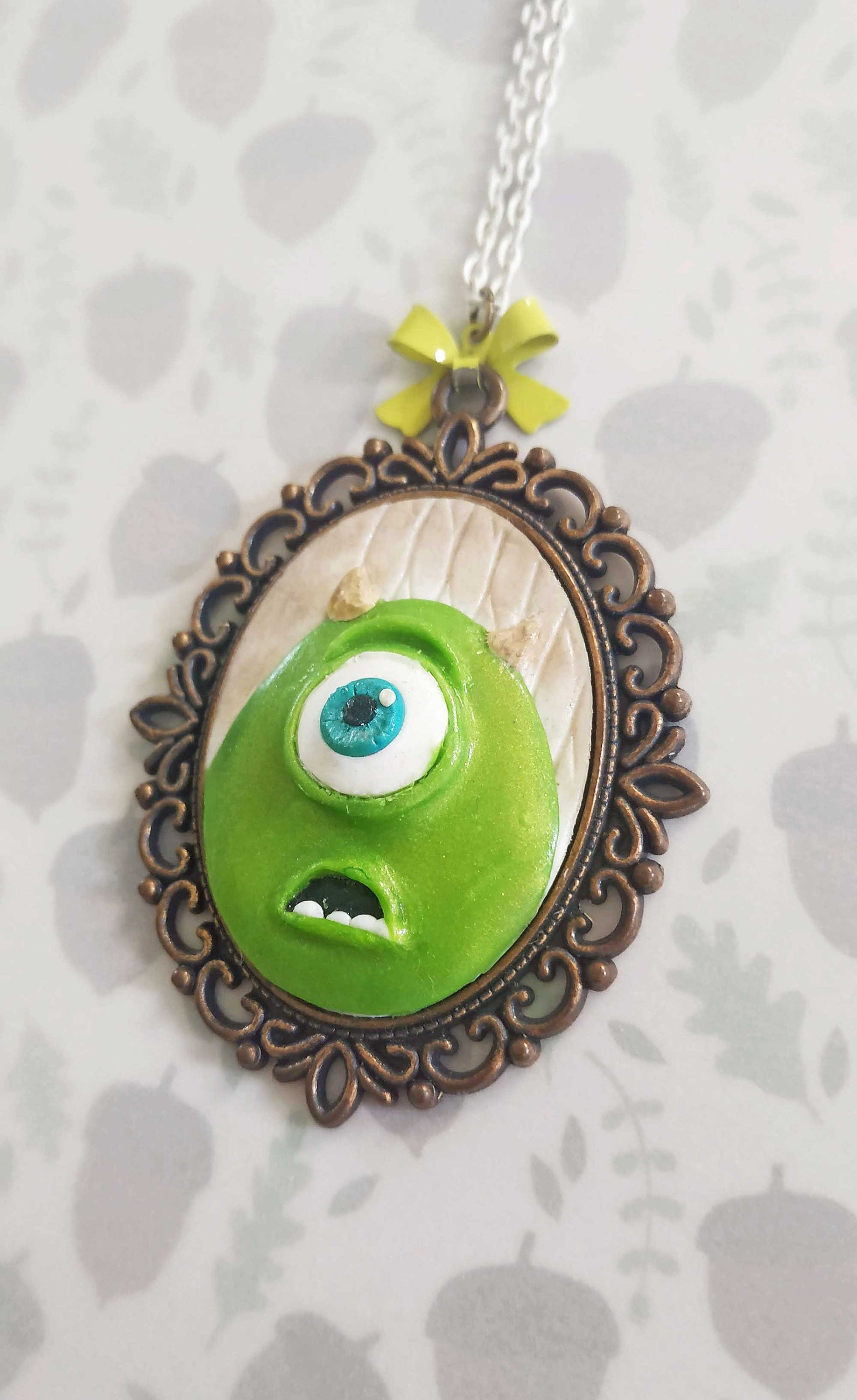 Mike Wazowski portrait pendant necklace Monsters Inc. Etsy