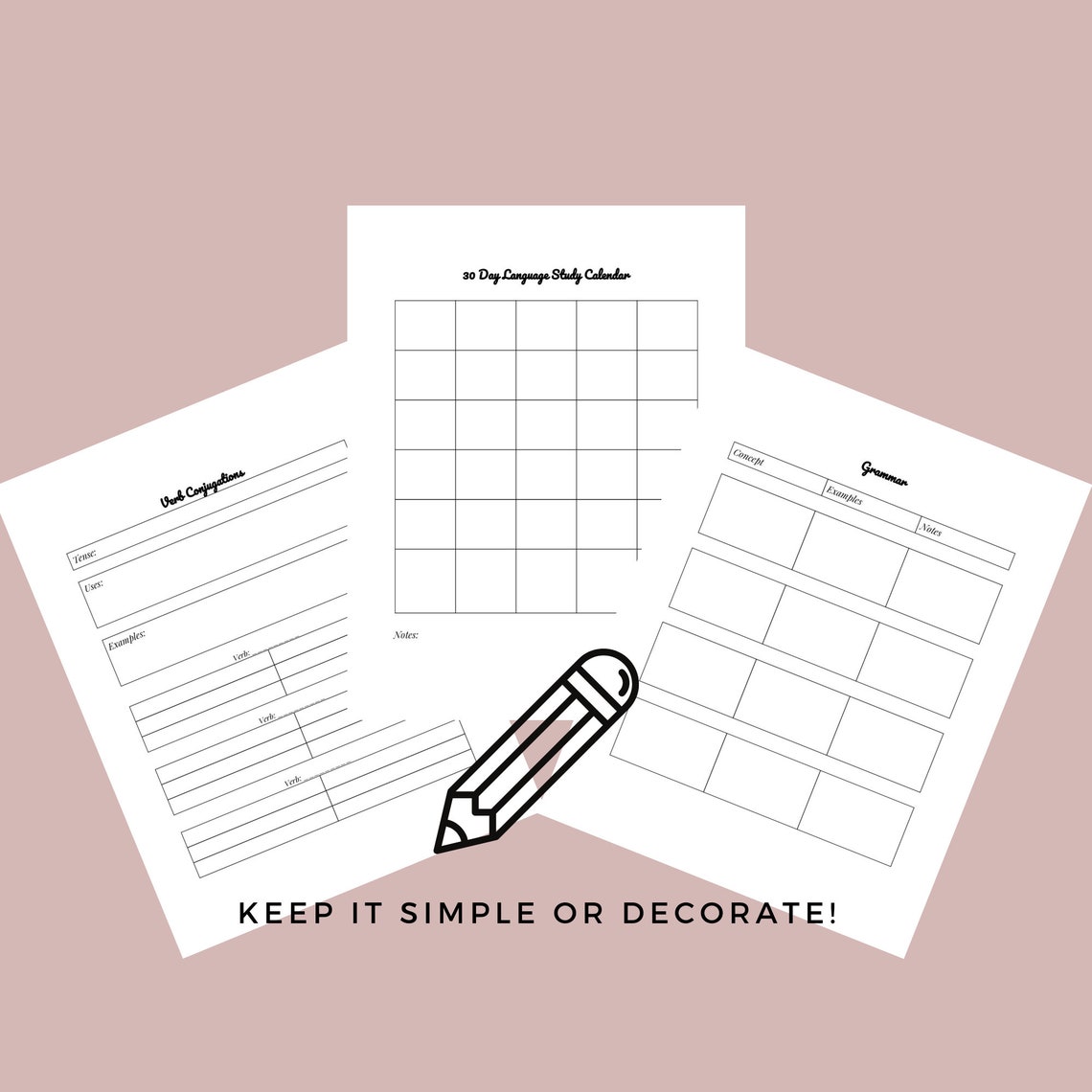 PRINTABLE STUDY Planner-study Planner Printable-study Planner-learning ...