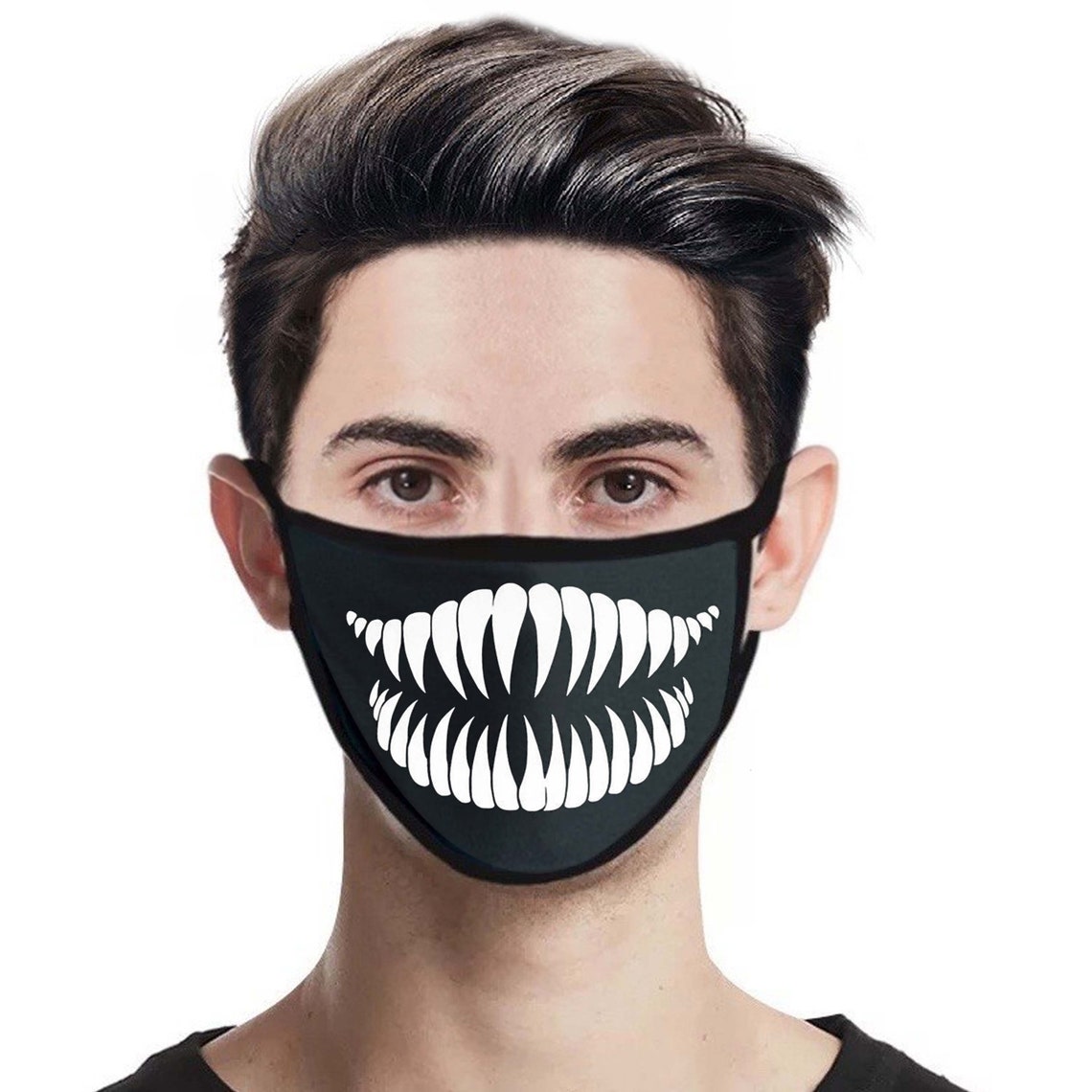Big Sharp Scary Monster Teeth Face Mask Washable and Reusable Etsy