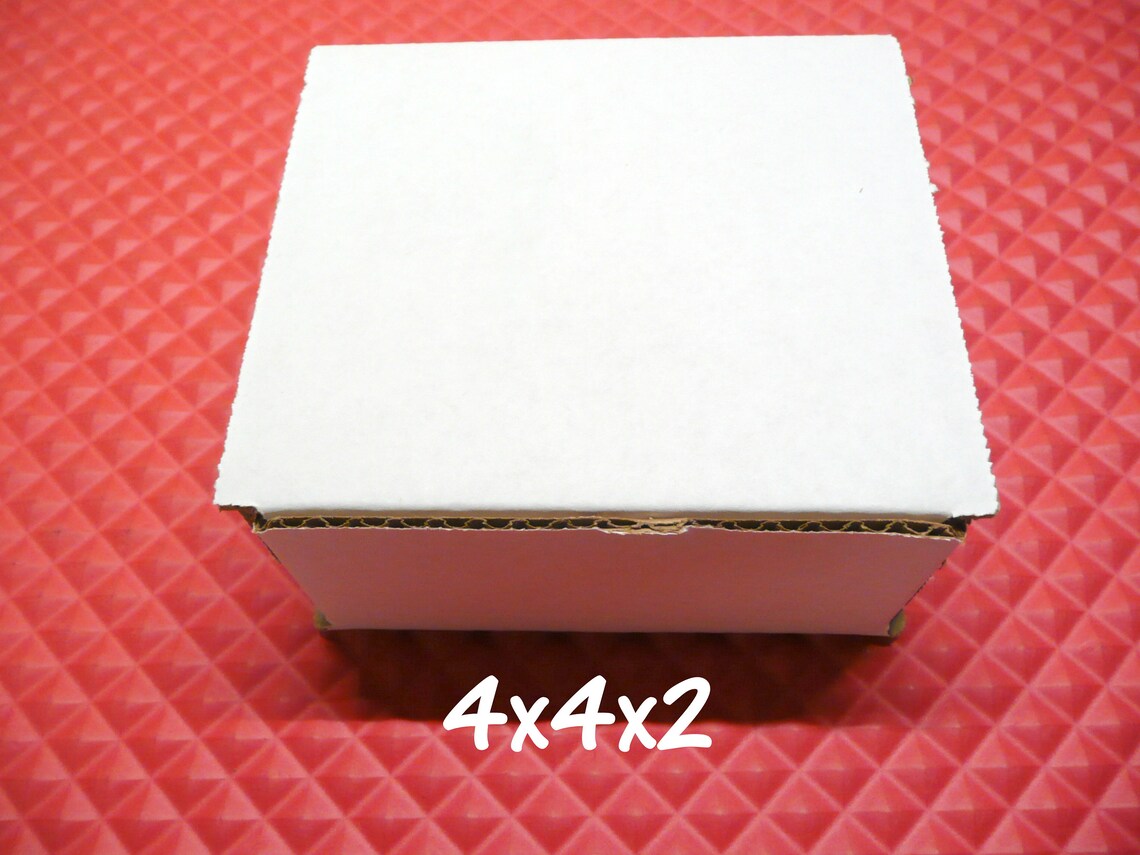 15 White Corrugated Boxes 4x4x2 Shipping Gift Storage Boxes Etsy