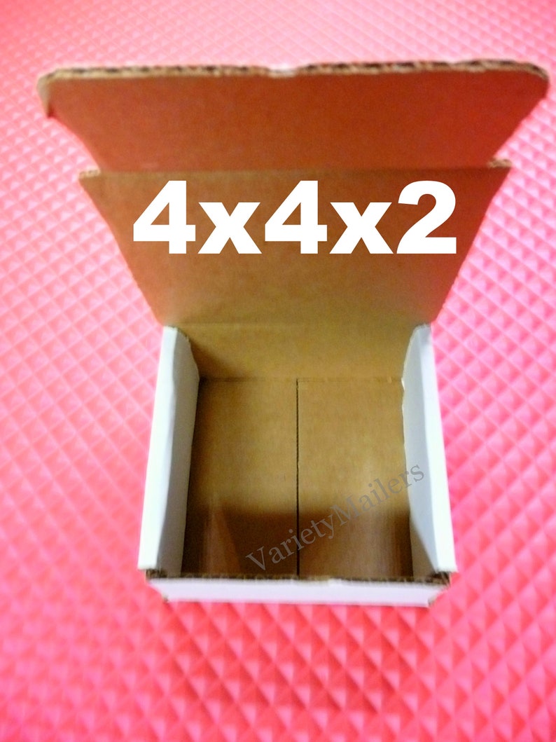 15 White Corrugated Boxes 4x4x2 Shipping Gift Storage Boxes Etsy
