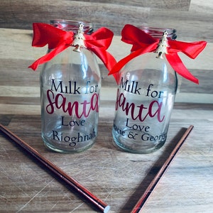 Personalised Santa's Milk Bottle With Straw