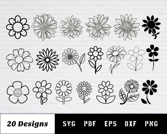 Download Daisy Svg Flower Svg Floral Svg Daisy Cut File Daisy Etsy