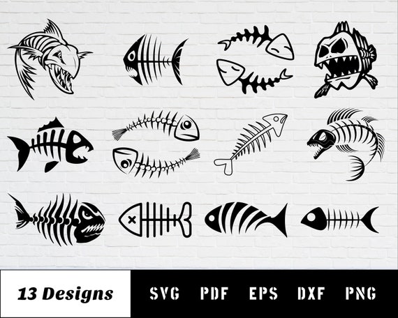 Download Fish Bones Svg Fish Skeleton Svg Fish Svg Fishing Svg Dead Etsy