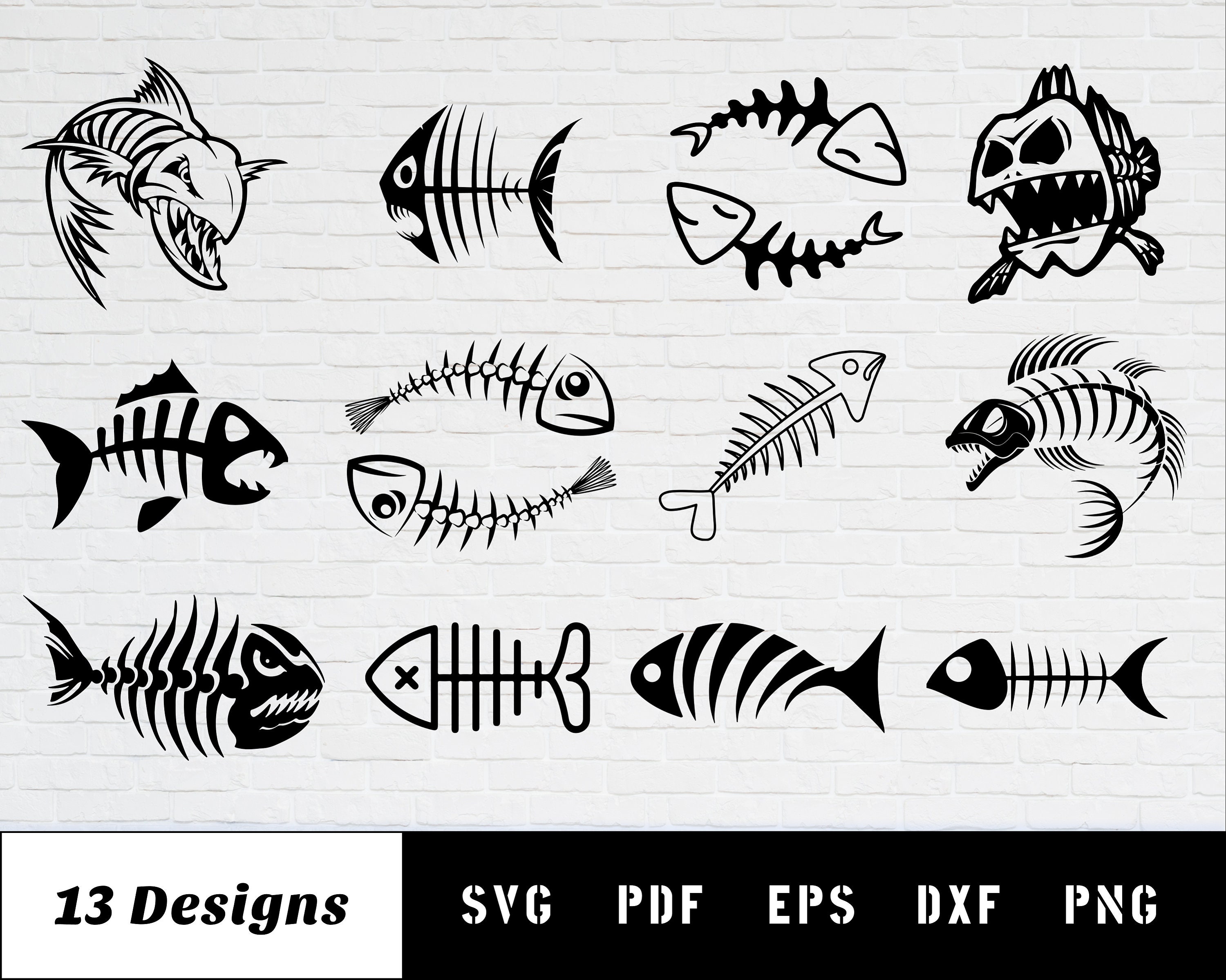 Download Fish Bones Svg Fish Skeleton Svg Fish Svg Fishing Svg Dead Etsy