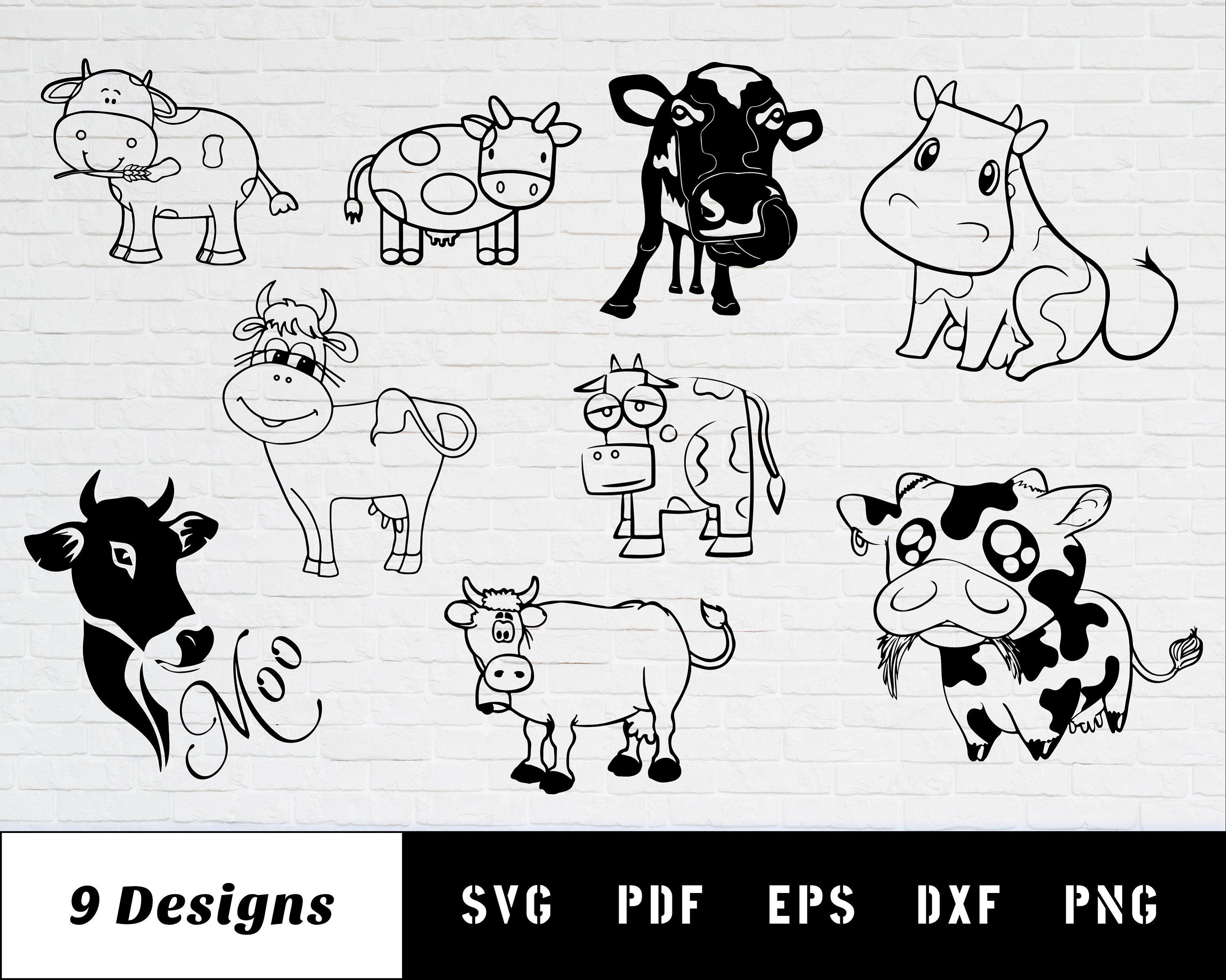 Cute Cow Face SVG Cow Png Cow Svg Eps Printable Png Bow Svg Cow Face 