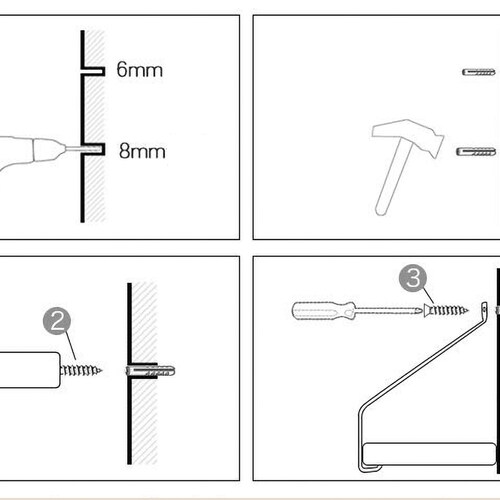 Set of 2 shops - Japanese exquisite wall clothes hook hanger brass solid wood clothes rail bedroom clothes rail