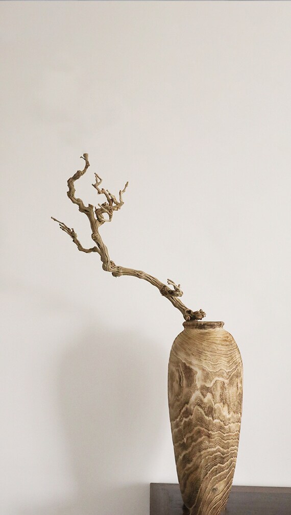 Large Solid Wood Art Vase Tall Flower Bucket Dried Flower Etsy