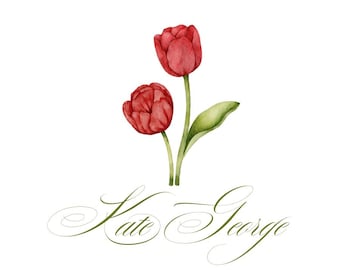 Personalisierte Tulpe Geschenkanhänger