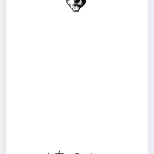 May include: A black and white illustration of a dog's face with the name "Katie Carlson" written below.