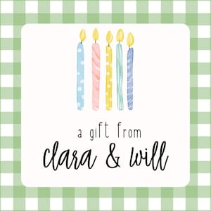 Etiquette cadeau bougies pastel personnalisée