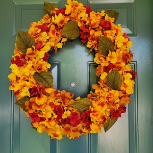 Autumn Hydrangea Wreath image 1
