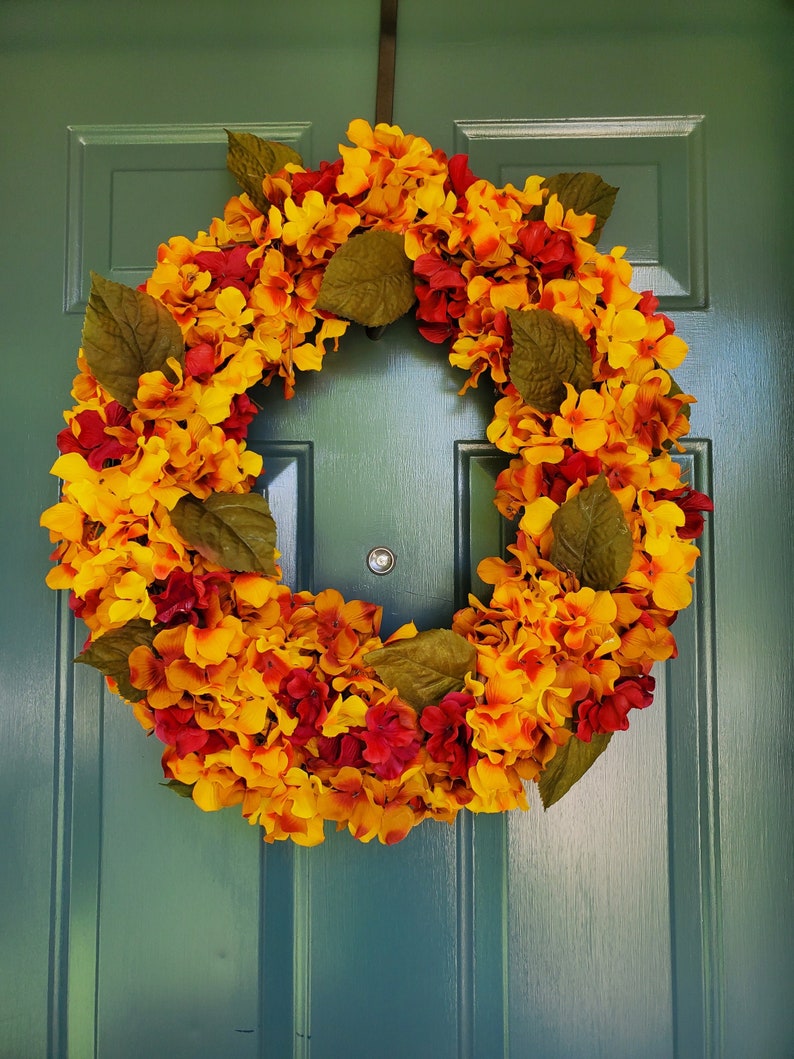 Autumn Hydrangea Wreath image 1