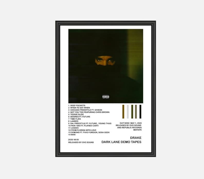 Drake Dark Lane Demo Tapes Tracklist Album Cover Poster Etsy