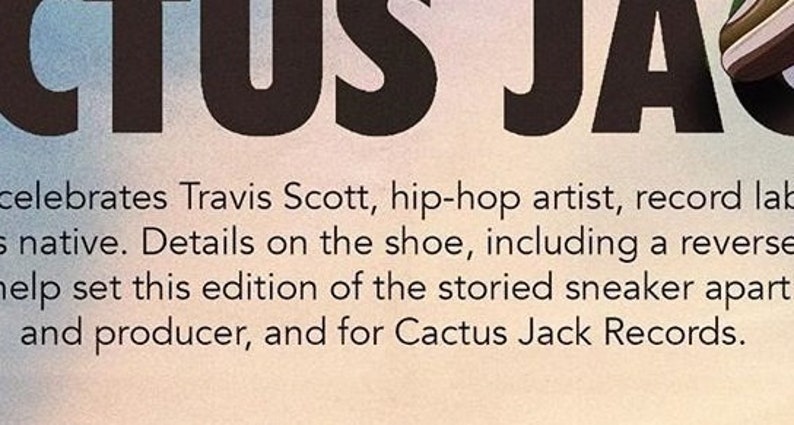 Air Jordan 1 x Travis Scott Cactus Jack HypeBeast Art | Etsy