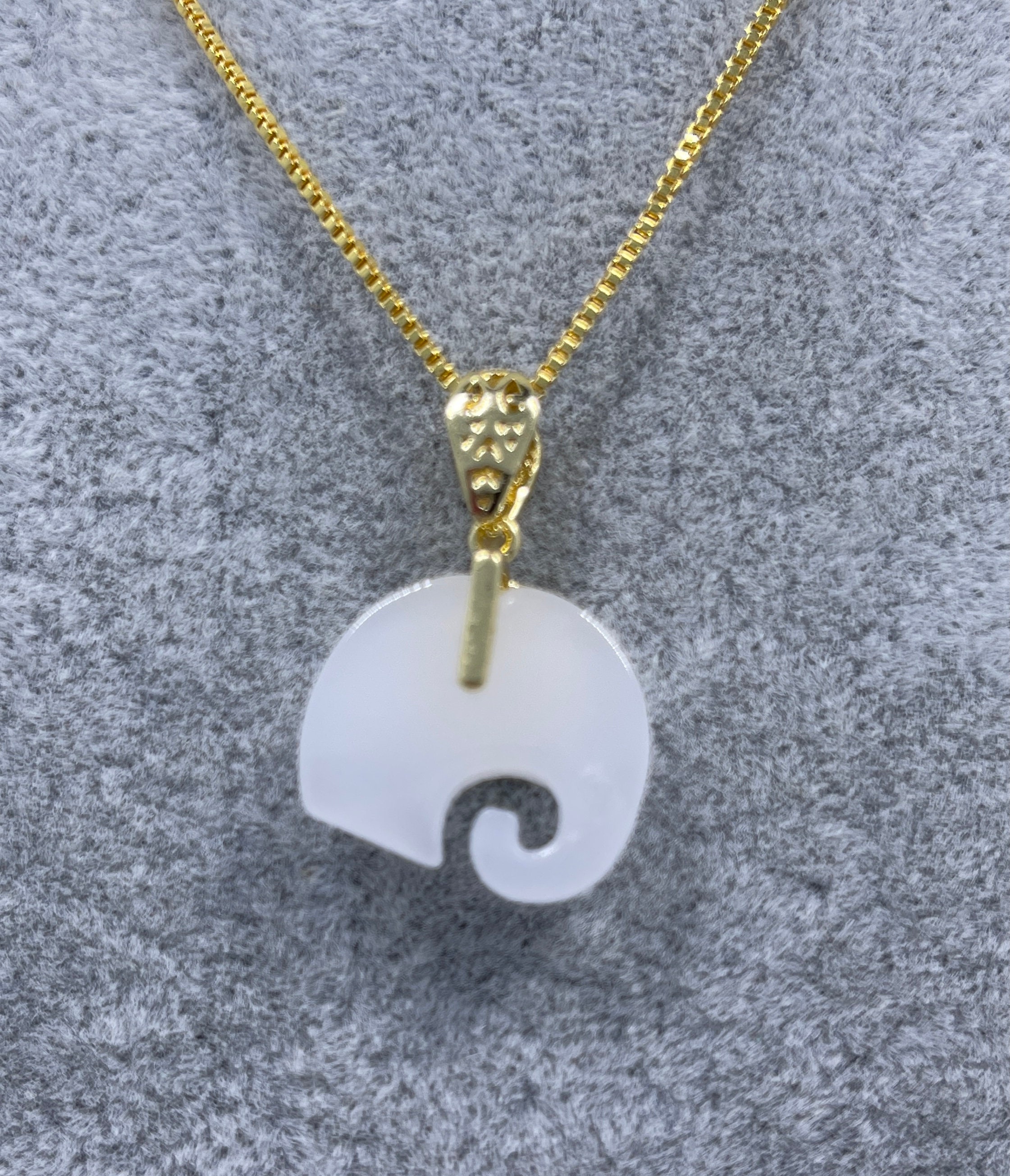 White jade elephant necklace pendant | Etsy