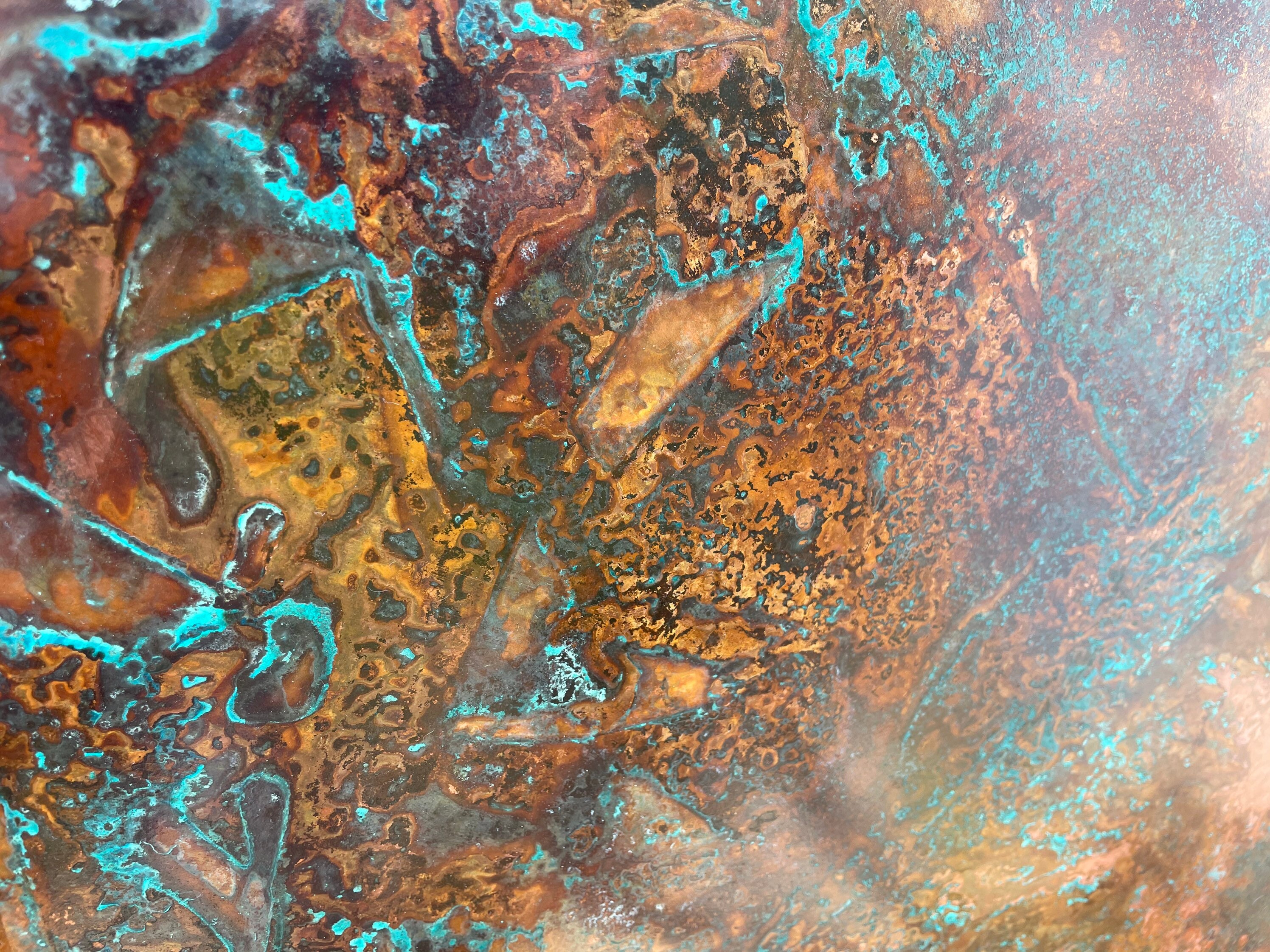 Copper patina wall art panelgreenbluebright hue Etsy