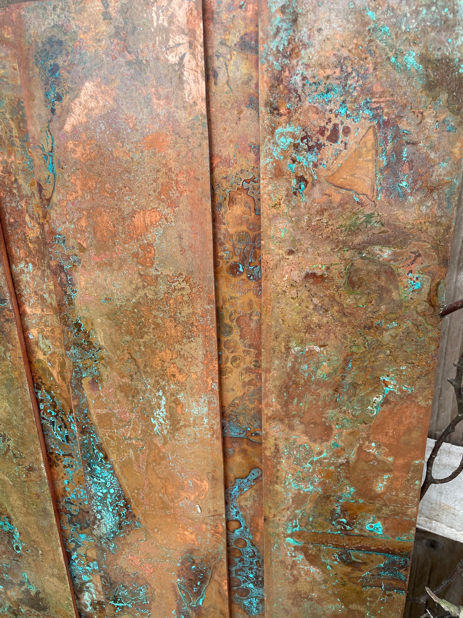 Modern Large Copper Patina Wall art weathered pure copper Etsy