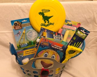 Kids Outdoor Fun Gift Basket | Outdoor Toys | Beach Fun | Summer Fun | Kindergarten Graduation Gift