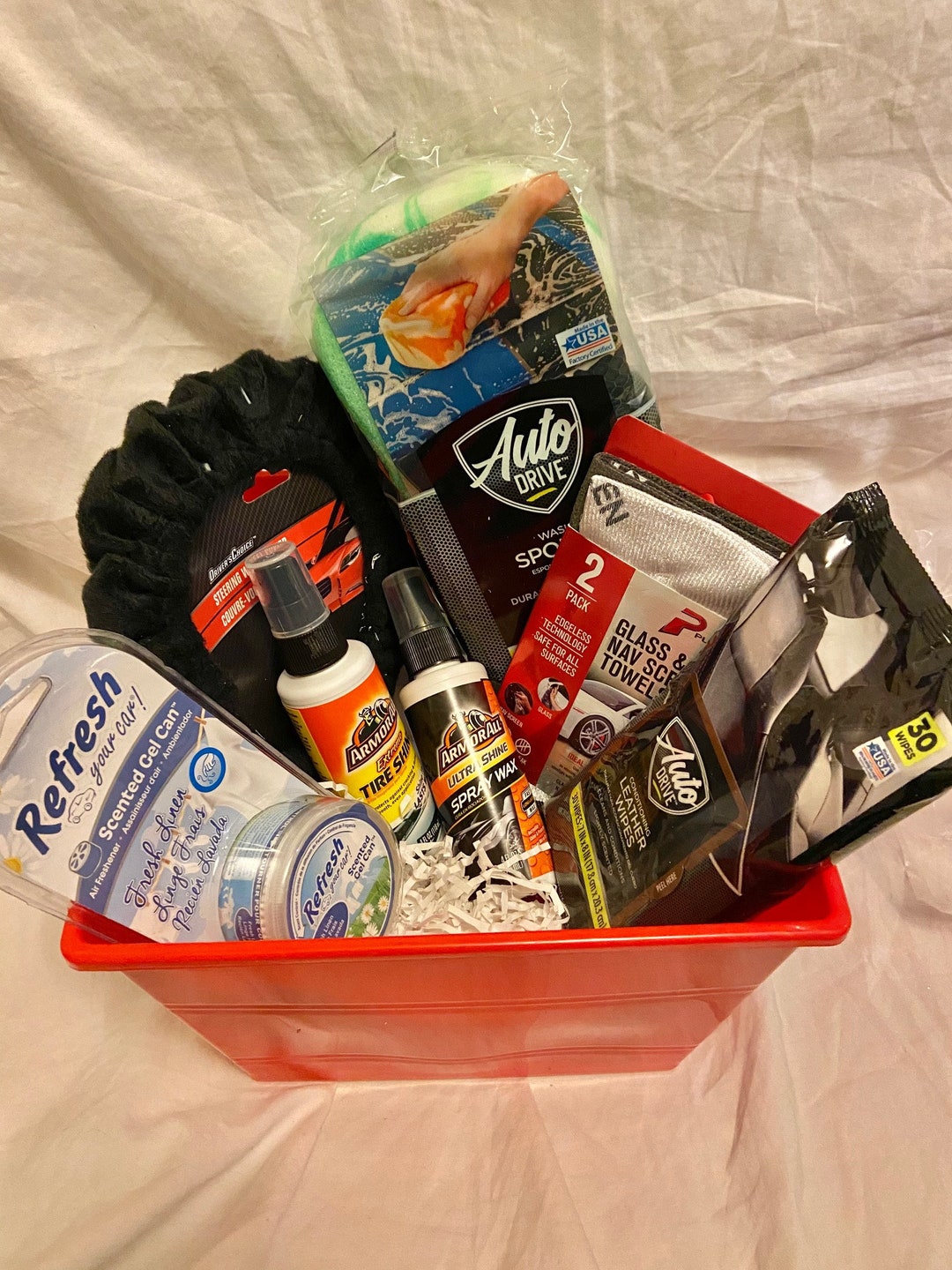 Dollar Tree Car Wash Gift Basket  Dollar tree gifts, Gift baskets for men,  Fathers day gift basket