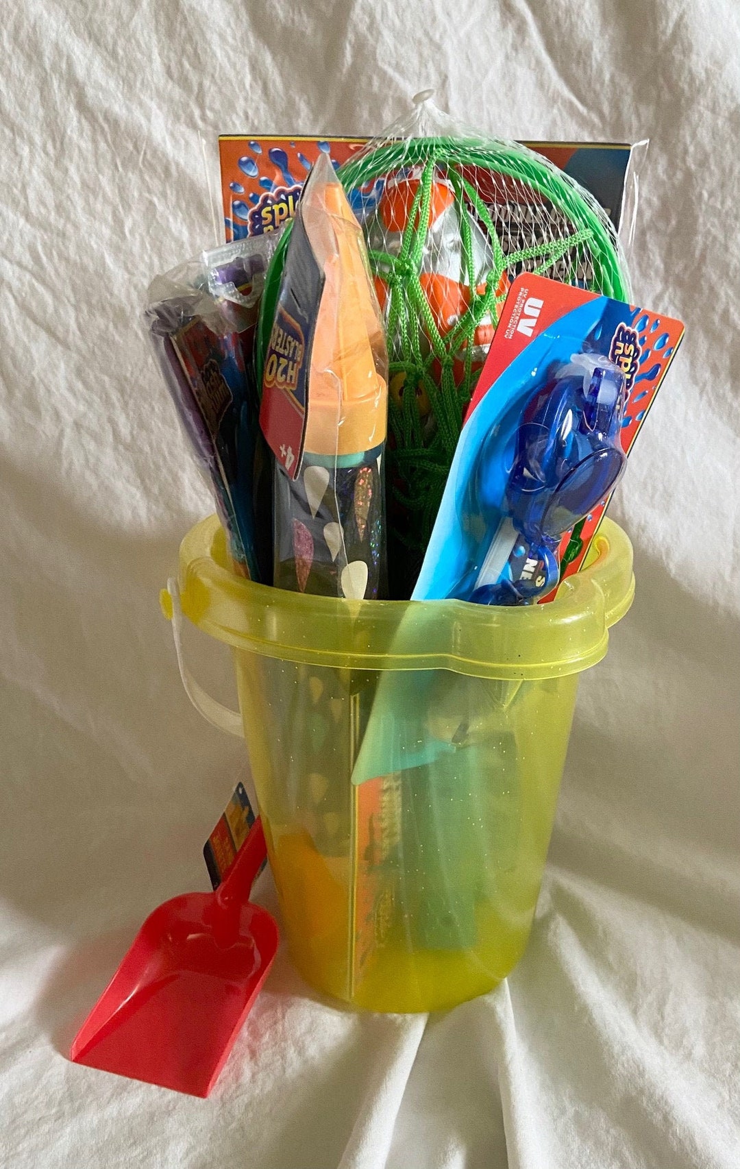 Beach Bucket Gift Basket Kids Sand Water Toys Summer Fun Easter Basket