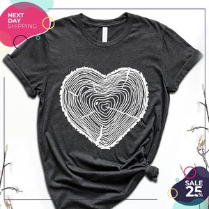 Tree Trunk Heart Shirt | Nature Life Shirt | Heart Wood Slice Shirt | Gift For Mother | Campers Gift | Forest Shirt | Camping Shirt