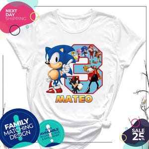 Custom Sonic Birthday Shirt | Sonic Birthday shirt personalized | Sonic The Hedgehog Birthday Shirt | Custom Family Sonic Birthday Shirt