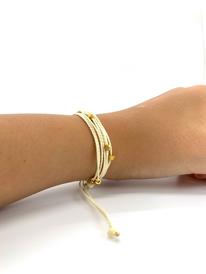Gold Bead Bracelet/anklet Pura Vida Inspired Adjustable Etsy UK