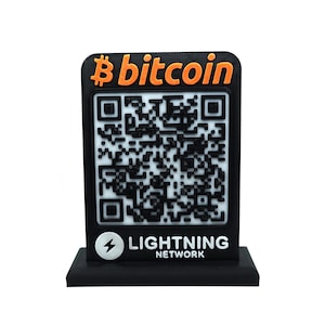Custom Bitcoin QR Stand – BTC Lightning Network Payment Display Sign