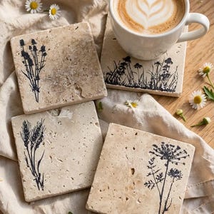 Wildflower coasters with cork backing