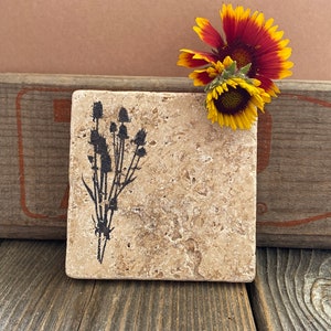 Wildflower coasters with cork backing image 5