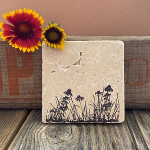 Wildflower coasters with cork backing image 3