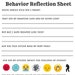 Behavior Reflection Sheet | Behavior Think Sheet- for Kids, Children ...
